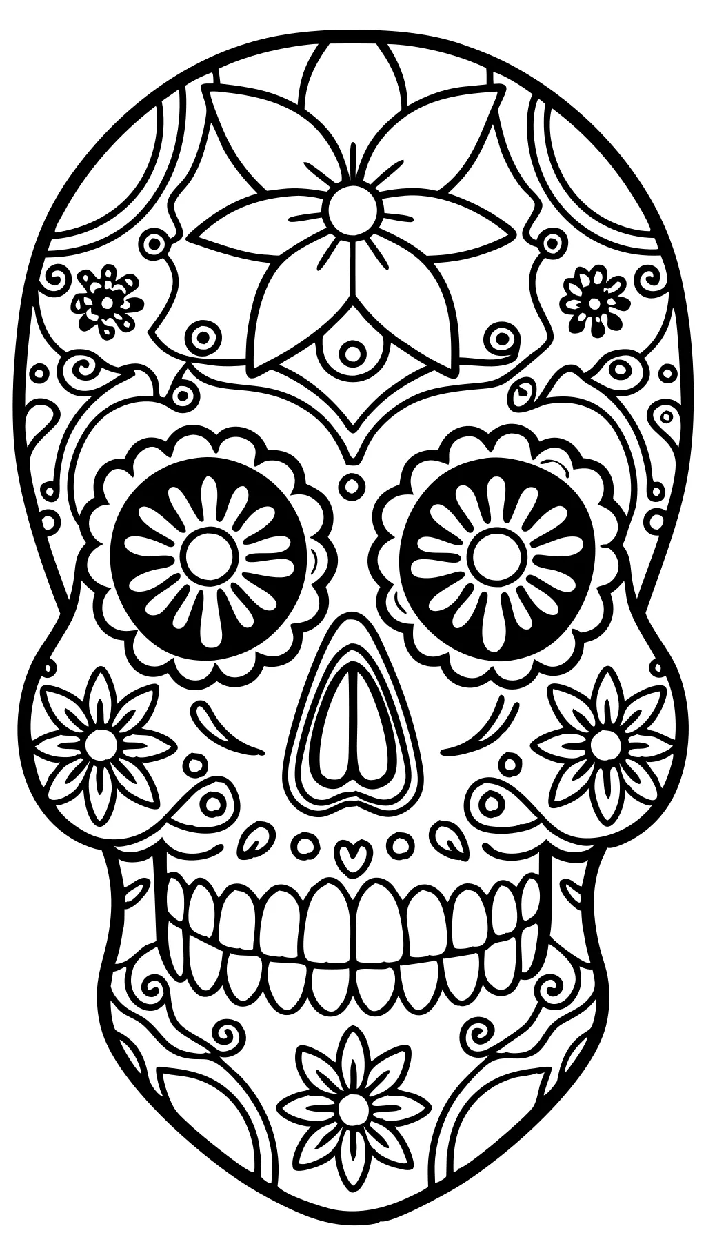 Página para colorear de Calavera